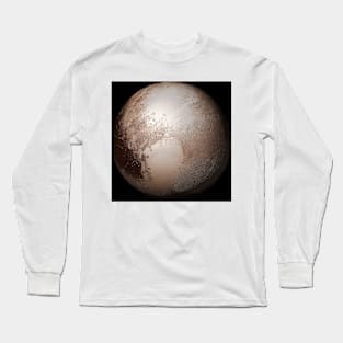 Pluto from space, illustration (C026/9673) Long Sleeve T-Shirt